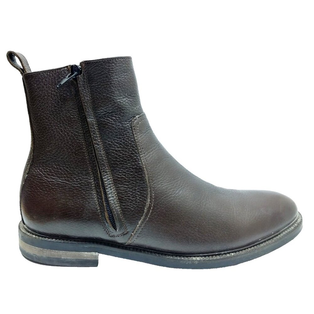 To Boot New York Adam Derrick Chelsea Boots Men US 8 Brown Leather Zipper Italy